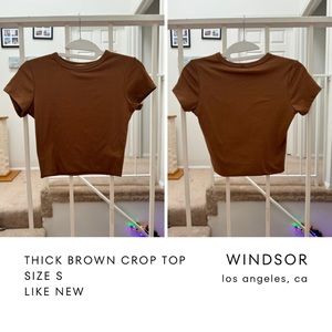 Thick brown crop top
